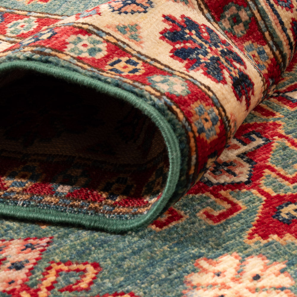 Biegacz Dywan Ziegler - Kazak - 253 x 79 cm - ciemna zieleń