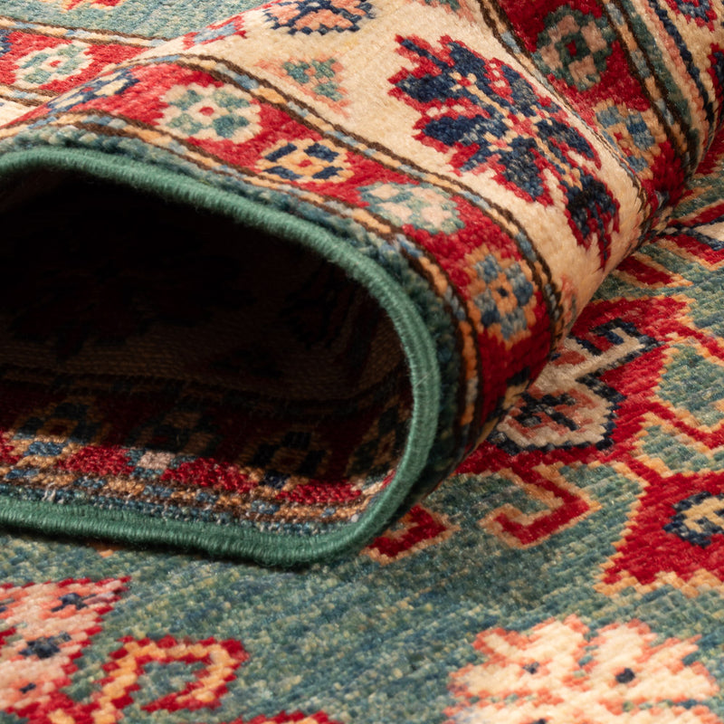 Biegacz Dywan Ziegler - Kazak - 253 x 79 cm - ciemna zieleń