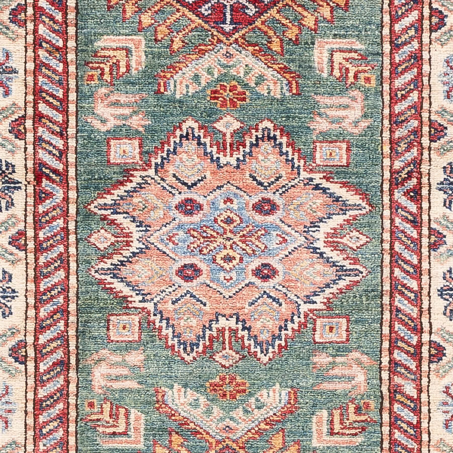 Biegacz Dywan Ziegler - Kazak - 248 x 75 cm - ciemna zieleń