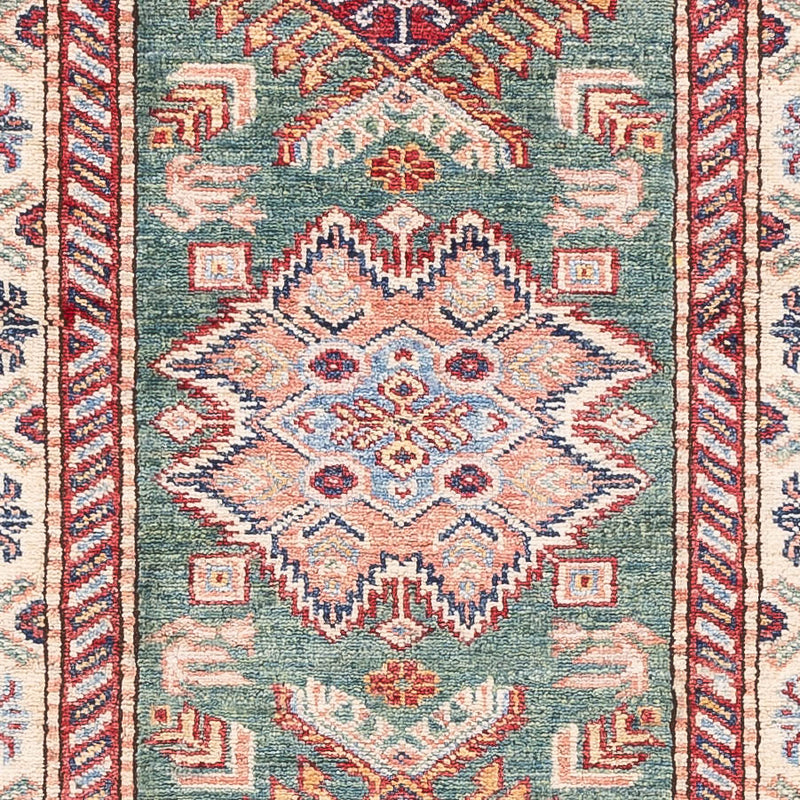 Biegacz Dywan Ziegler - Kazak - 248 x 75 cm - ciemna zieleń