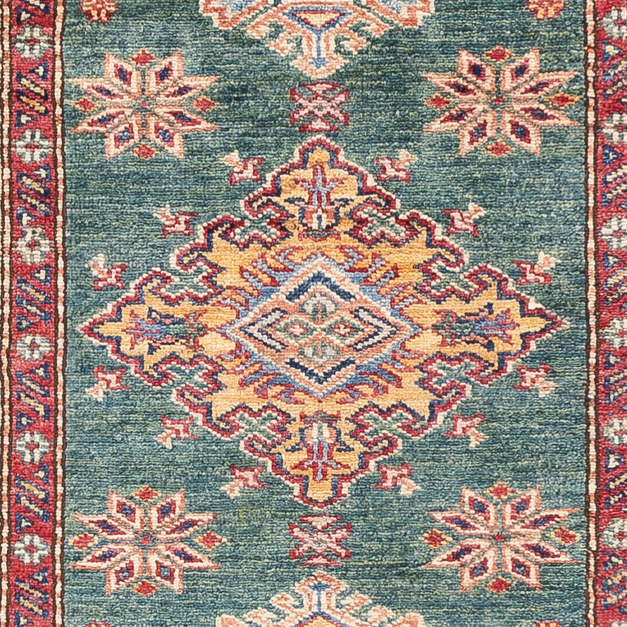 Biegacz Dywan Ziegler - Kazak - 242 x 78 cm - zielona