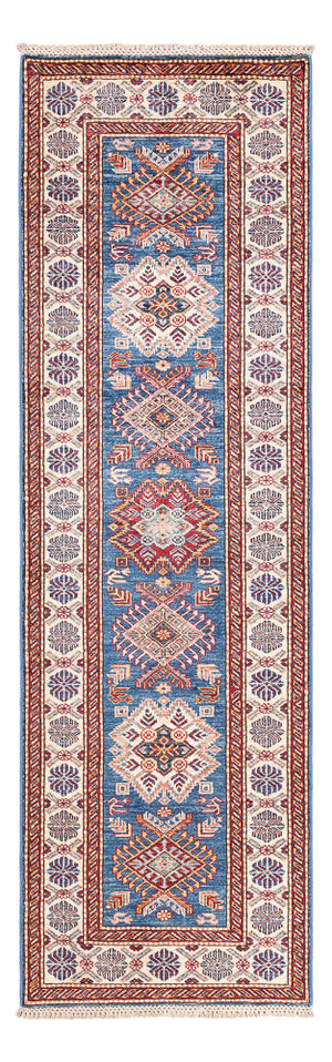 Biegacz Dywan Ziegler - Kazak - 246 x 75 cm - niebieski