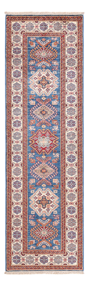 Biegacz Dywan Ziegler - Kazak - 246 x 75 cm - niebieski