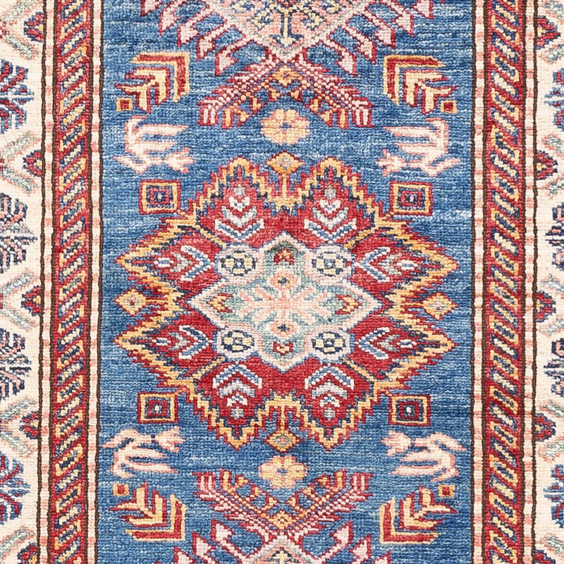Biegacz Dywan Ziegler - Kazak - 246 x 75 cm - niebieski