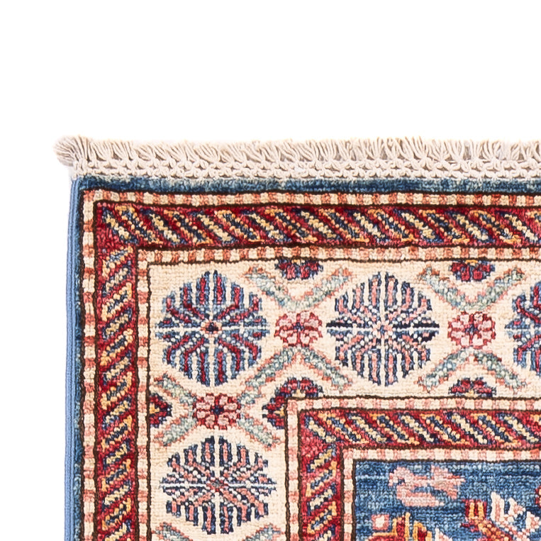 Biegacz Dywan Ziegler - Kazak - 246 x 75 cm - niebieski