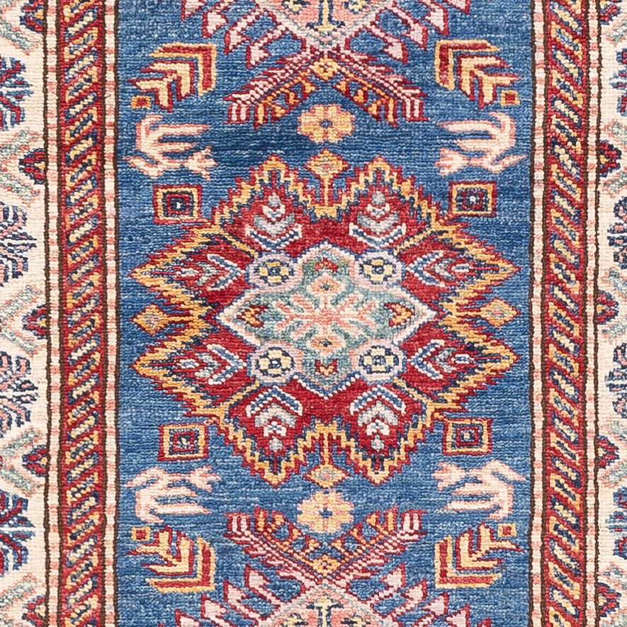 Biegacz Dywan Ziegler - Kazak - 247 x 73 cm - niebieski