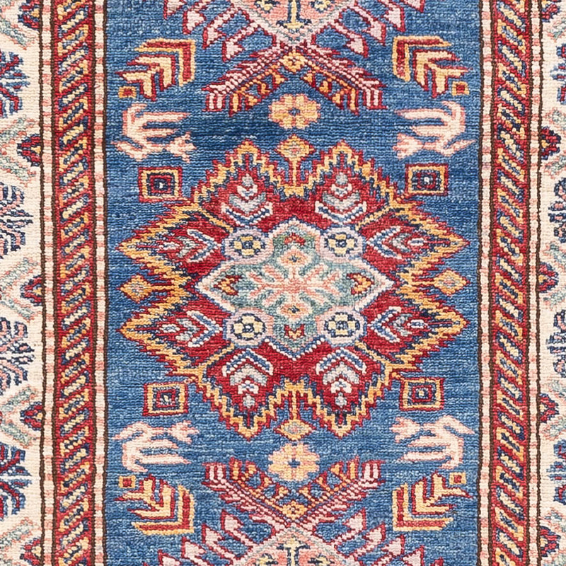 Biegacz Dywan Ziegler - Kazak - 247 x 73 cm - niebieski