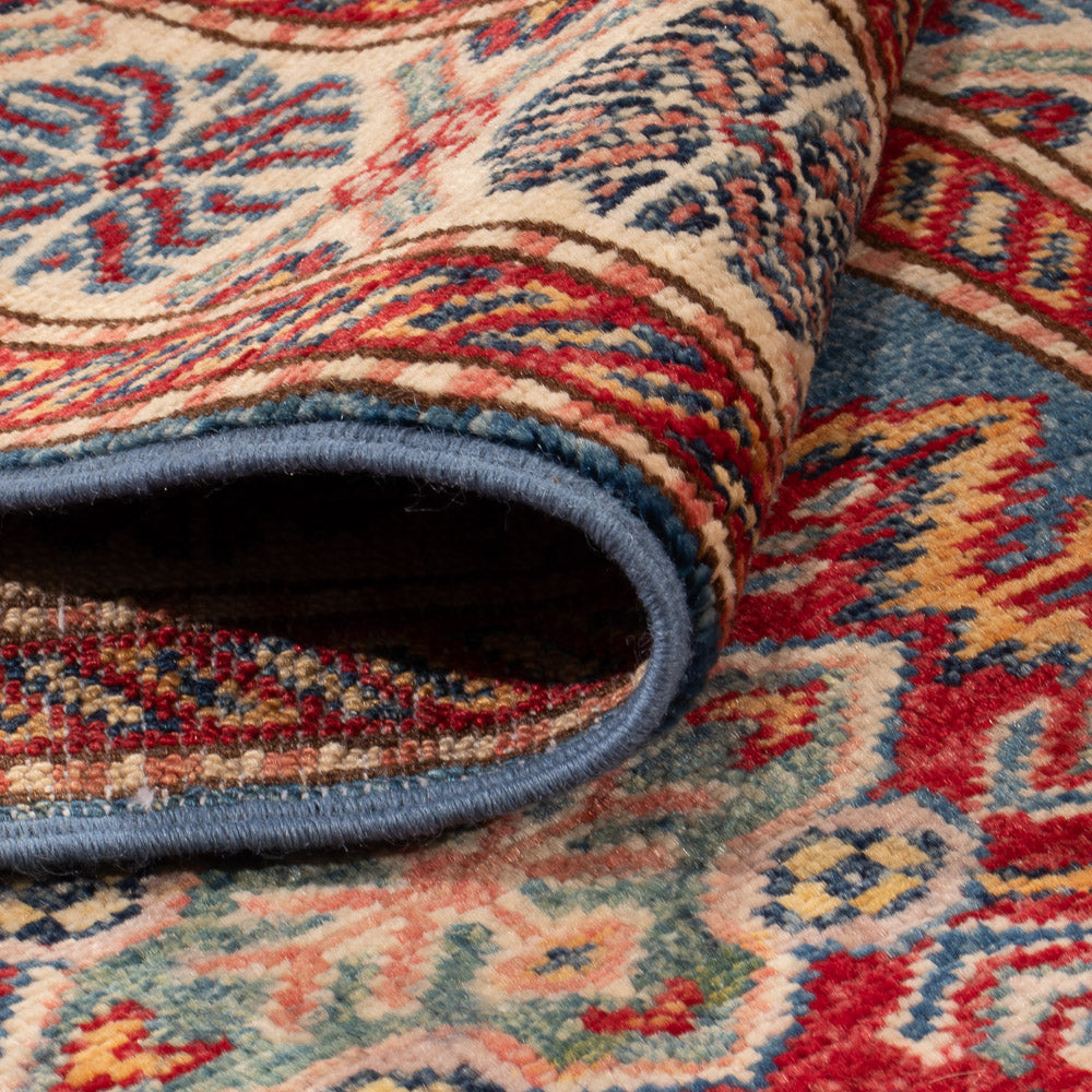 Biegacz Dywan Ziegler - Kazak - 247 x 73 cm - niebieski