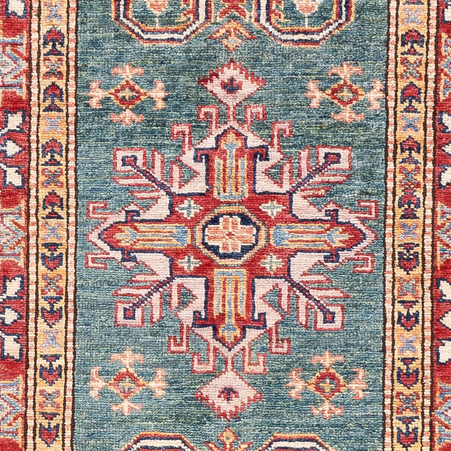 Biegacz Dywan Ziegler - Kazak - 256 x 74 cm - zielona