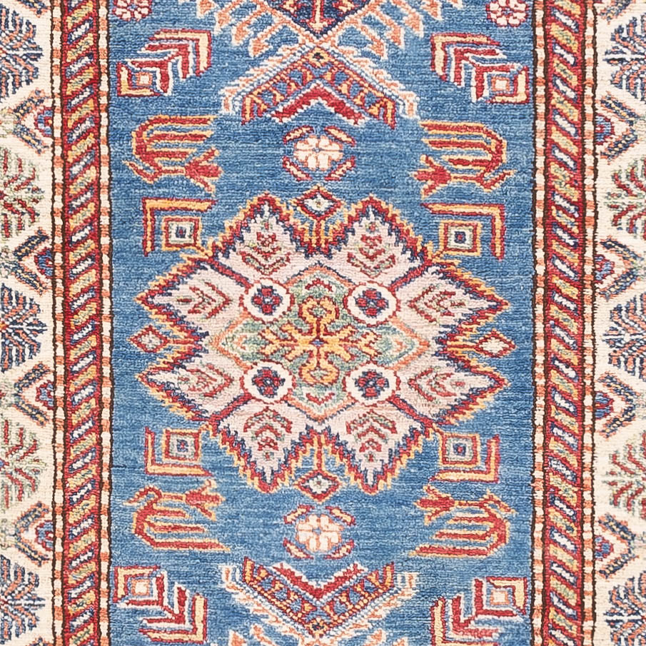Biegacz Dywan Ziegler - Kazak - 287 x 78 cm - niebieski