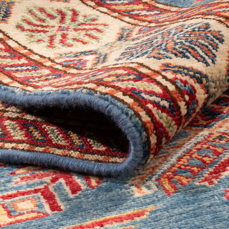 Biegacz Dywan Ziegler - Kazak - 287 x 78 cm - niebieski