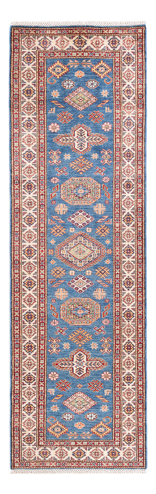 Biegacz Dywan Ziegler - Kazak - 252 x 75 cm - niebieski