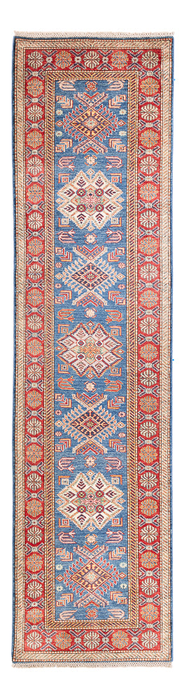 Biegacz Dywan Ziegler - Kazak - 307 x 83 cm - niebieski