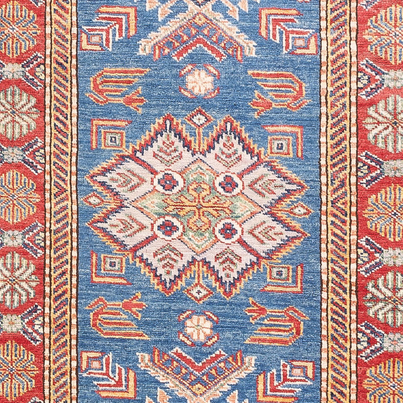 Biegacz Dywan Ziegler - Kazak - 307 x 83 cm - niebieski