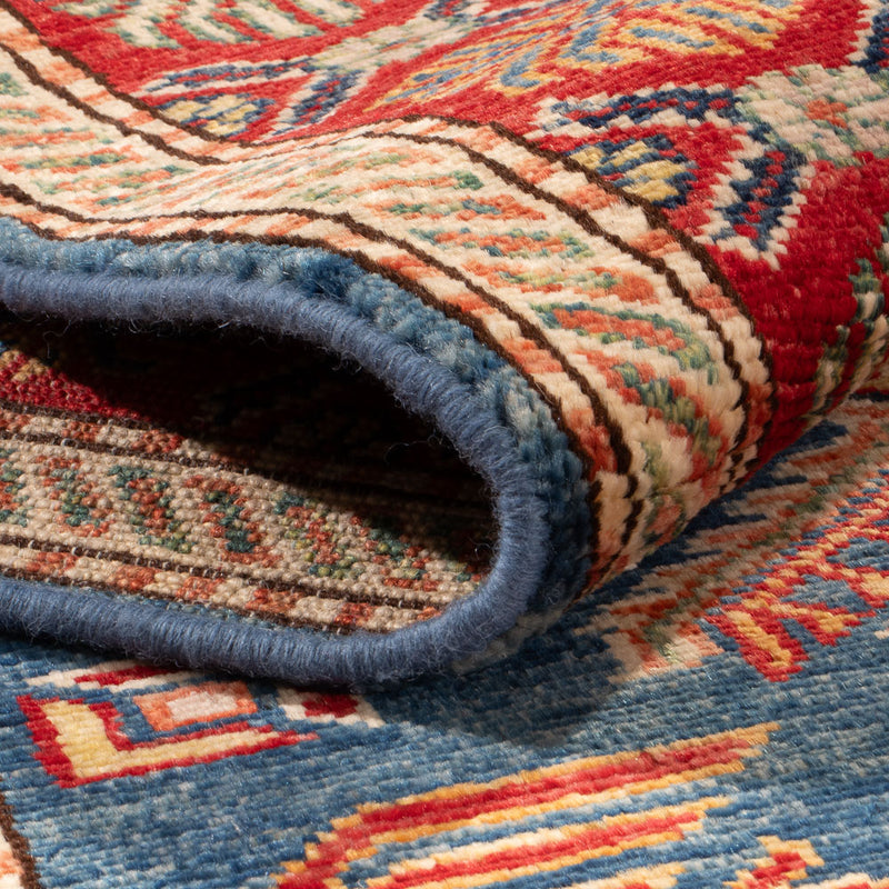 Biegacz Dywan Ziegler - Kazak - 307 x 83 cm - niebieski