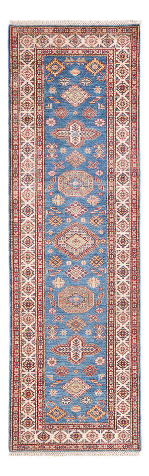 Biegacz Dywan Ziegler - Kazak - 254 x 77 cm - niebieski