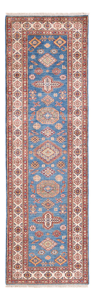 Biegacz Dywan Ziegler - Kazak - 254 x 77 cm - niebieski