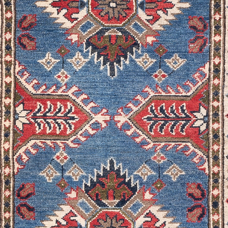 Biegacz Dywan Ziegler - Kazak - 288 x 82 cm - niebieski