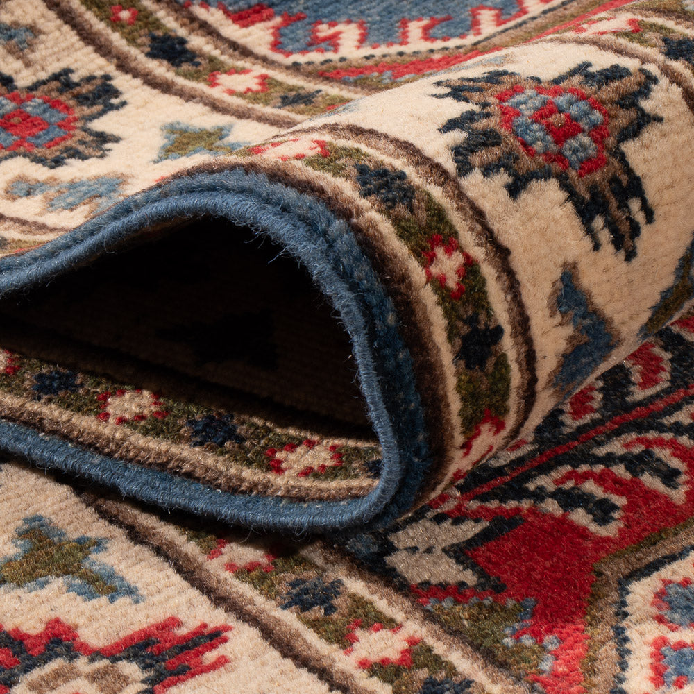 Biegacz Dywan Ziegler - Kazak - 288 x 82 cm - niebieski