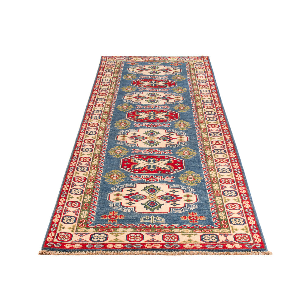 Biegacz Dywan Ziegler - Kazak - 281 x 80 cm - niebieski