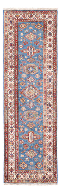 Biegacz Dywan Ziegler - Kazak - 256 x 74 cm - niebieski