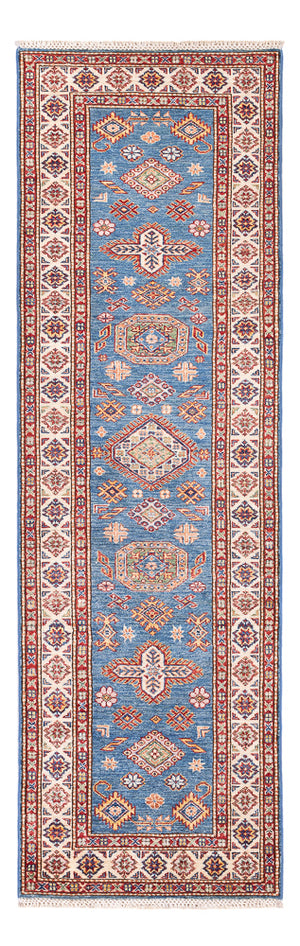 Biegacz Dywan Ziegler - Kazak - 256 x 74 cm - niebieski