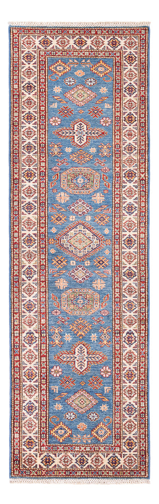 Biegacz Dywan Ziegler - Kazak - 256 x 74 cm - niebieski