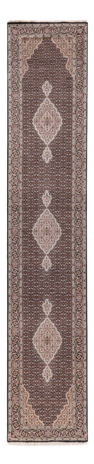 Biegacz Dywan orientalny - Tabriz - 406 x 82 cm - antracyt