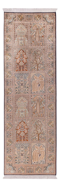 Biegacz Jedwabny dywan - Kashmir Silk - 259 x 79 cm - ciemny beż