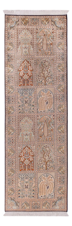 Biegacz Jedwabny dywan - Kashmir Silk - 259 x 79 cm - ciemny beż