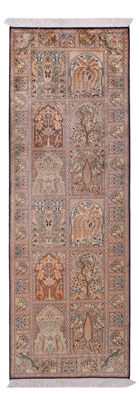 Biegacz Jedwabny dywan - Kashmir Silk - 237 x 79 cm - ciemny beż