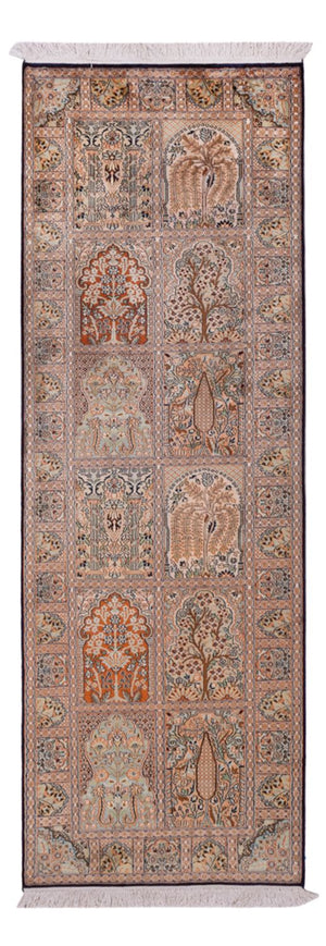 Biegacz Jedwabny dywan - Kashmir Silk - 237 x 79 cm - ciemny beż