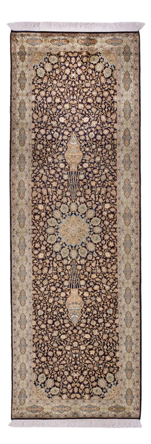 Biegacz Jedwabny dywan - Kashmir Silk - 255 x 81 cm - ciemny beż