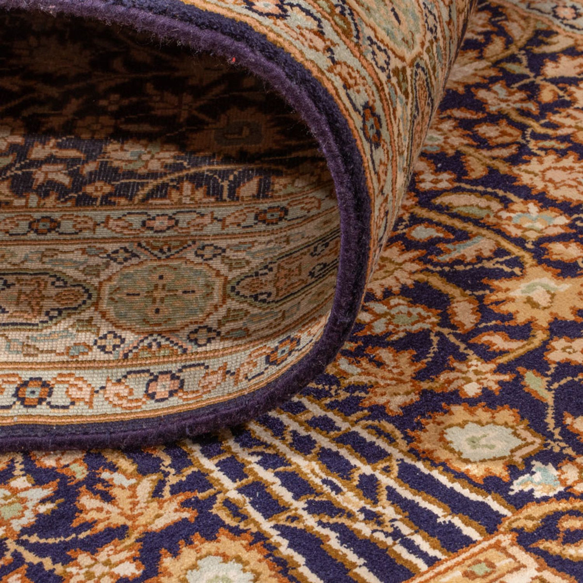 Biegacz Jedwabny dywan - Kashmir Silk - 255 x 81 cm - ciemny beż