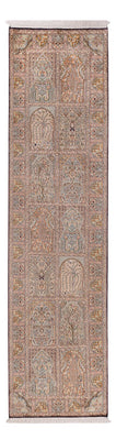 Biegacz Jedwabny dywan - Kashmir Silk - 296 x 77 cm - ciemny beż