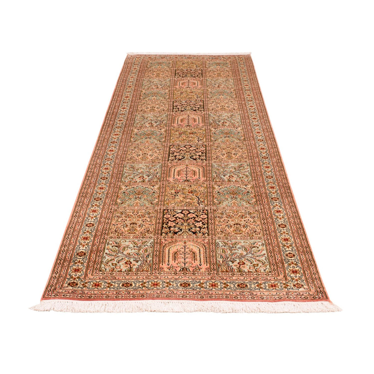 Biegacz Jedwabny dywan - Kashmir Silk - 282 x 79 cm - ciemny beż