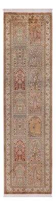 Biegacz Jedwabny dywan - Kashmir Silk - 287 x 79 cm - ciemny beż