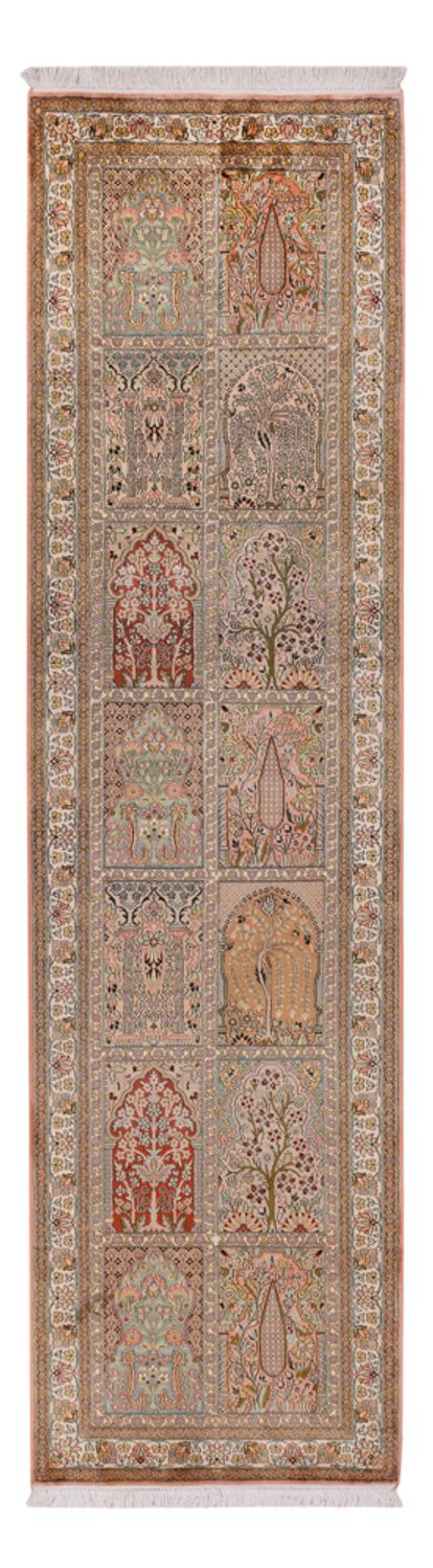 Biegacz Jedwabny dywan - Kashmir Silk - 287 x 79 cm - ciemny beż