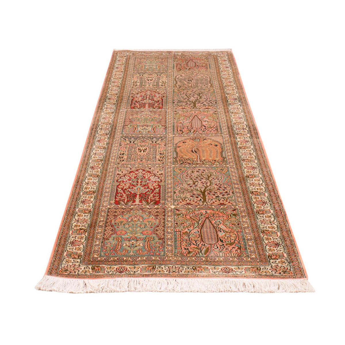 Biegacz Jedwabny dywan - Kashmir Silk - 287 x 79 cm - ciemny beż