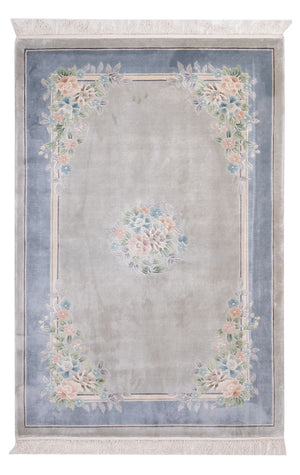 Dywan z jedwabiu - jedwab chiński - 185 x 123 cm - szary