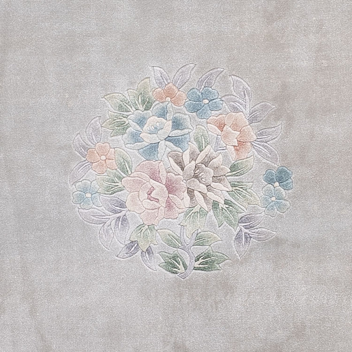 Dywan z jedwabiu - jedwab chiński - 185 x 123 cm - szary