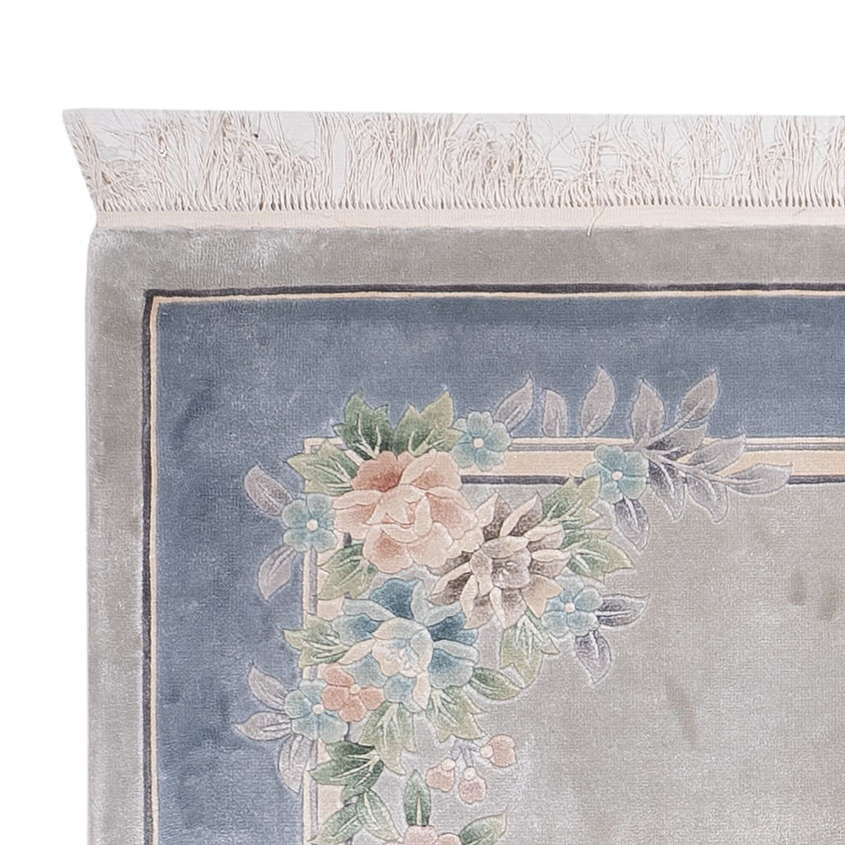 Dywan z jedwabiu - jedwab chiński - 185 x 123 cm - szary