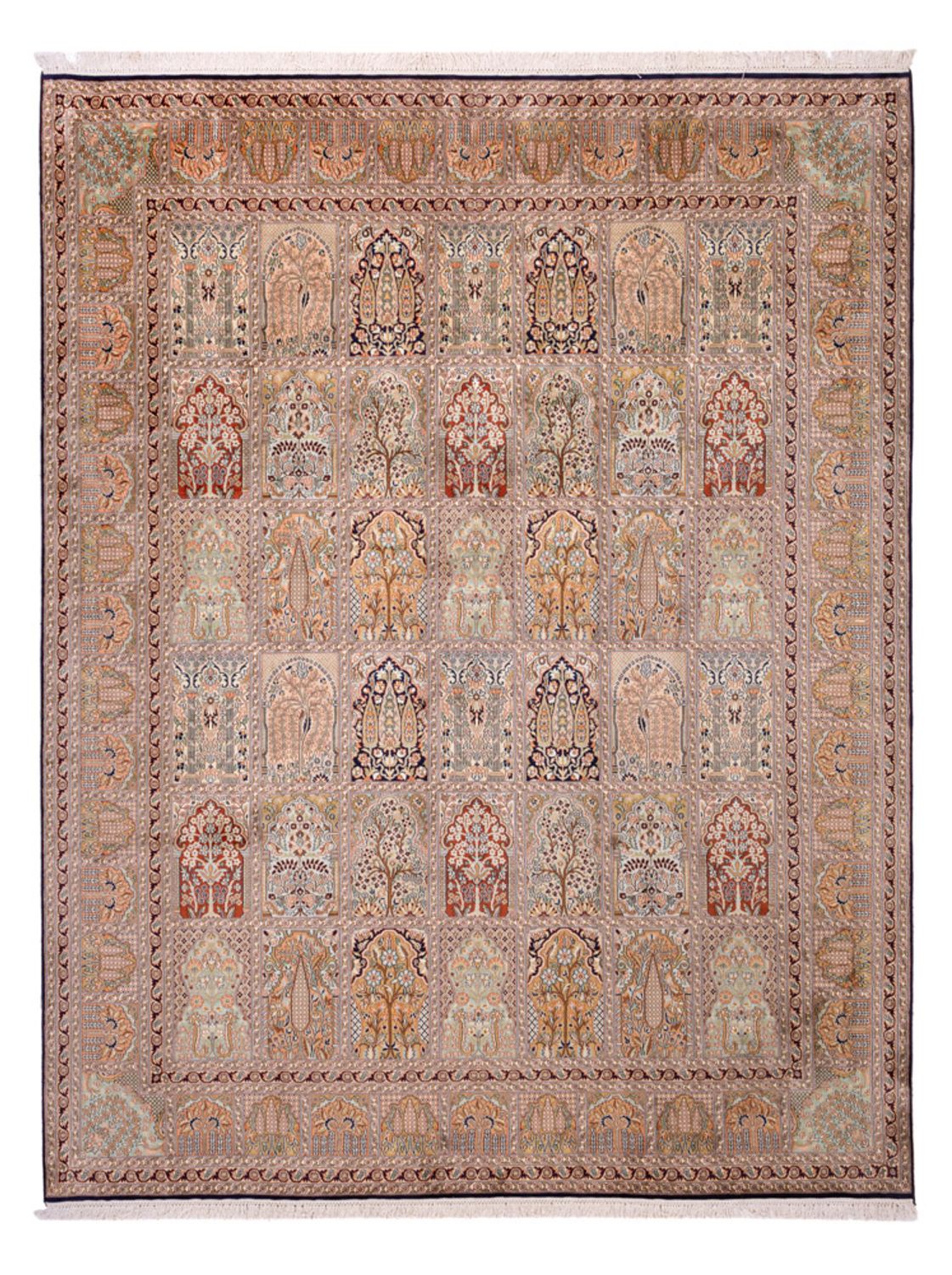 Jedwabny dywan - Kashmir Silk - 308 x 242 cm - ciemny beż
