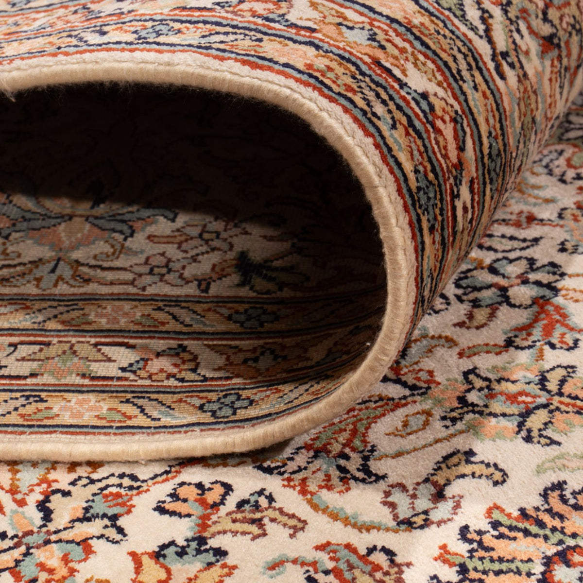 Jedwabny dywan - Kashmir Silk - 326 x 216 cm - ciemny beż