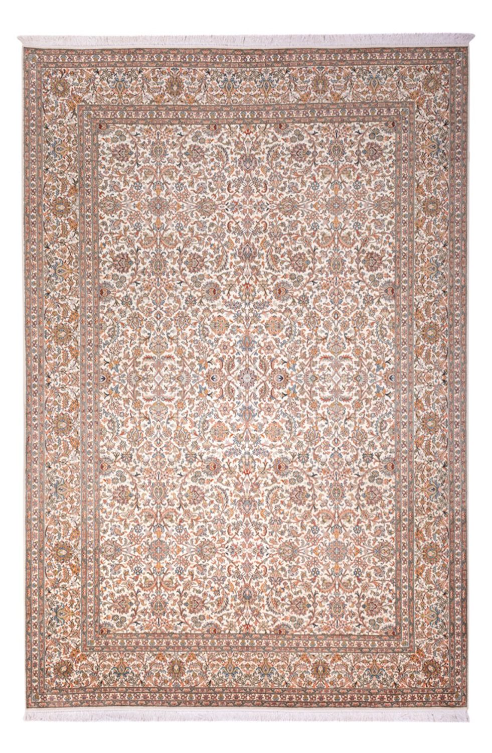 Jedwabny dywan - Kashmir Silk - 318 x 216 cm - ciemny beż