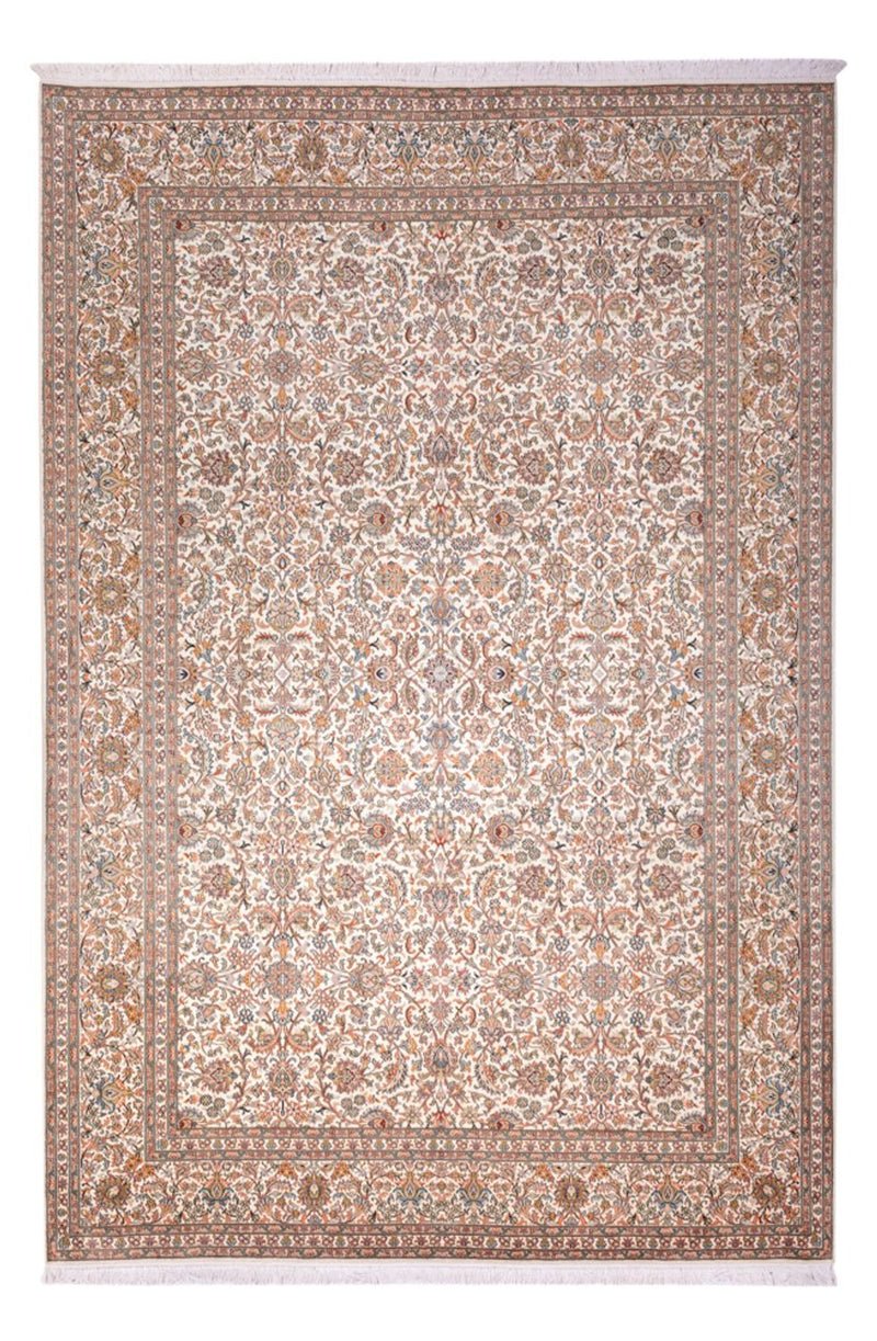 Jedwabny dywan - Kashmir Silk - 318 x 216 cm - ciemny beż