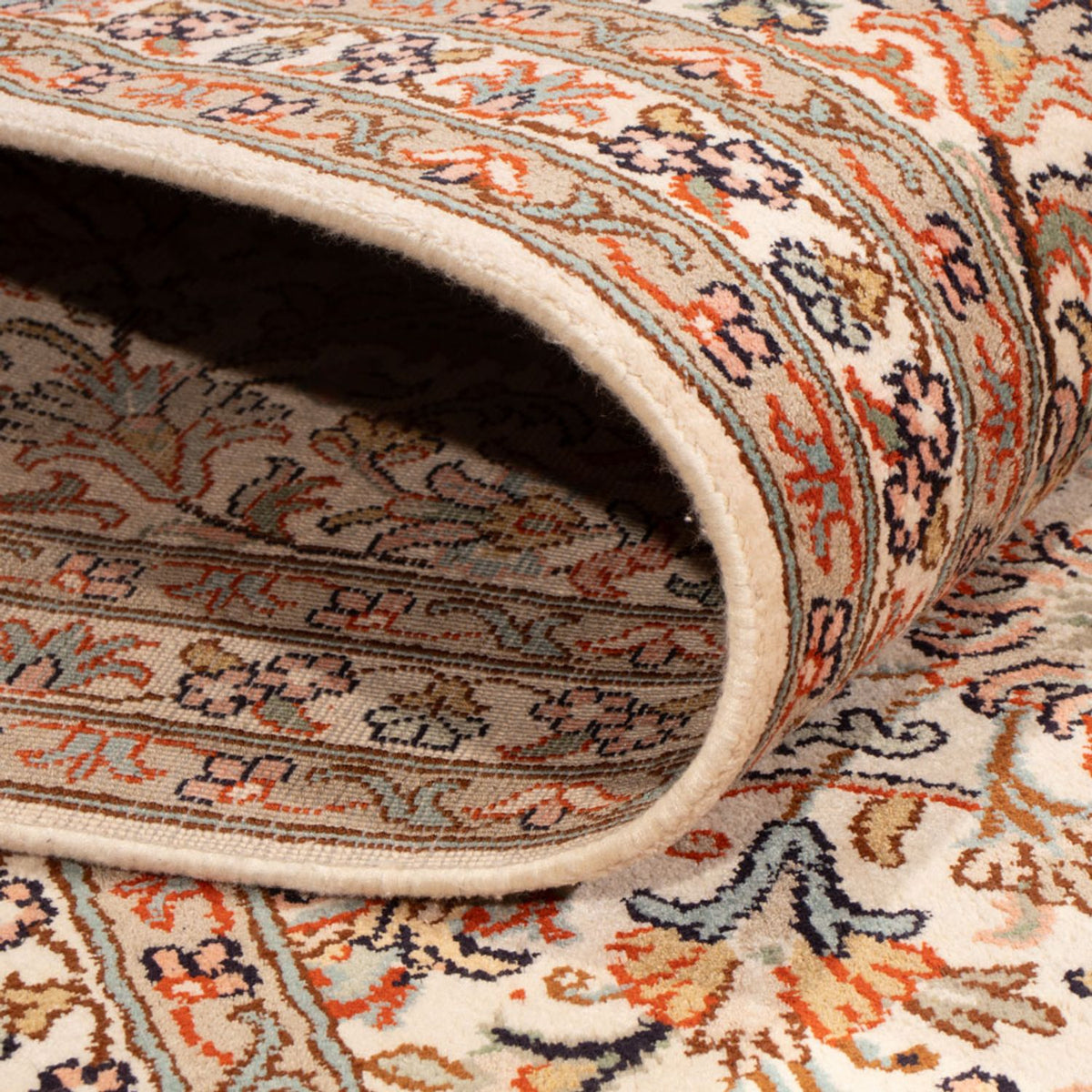 Jedwabny dywan - Kashmir Silk - 318 x 216 cm - ciemny beż