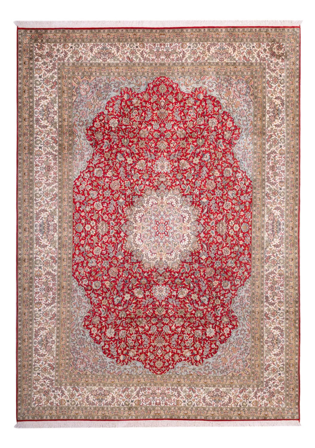 Jedwabny dywan - Kashmir Silk - 303 x 220 cm - czerwony