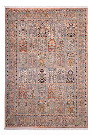 Jedwabny dywan - Kashmir Silk - 317 x 221 cm - ciemny beż