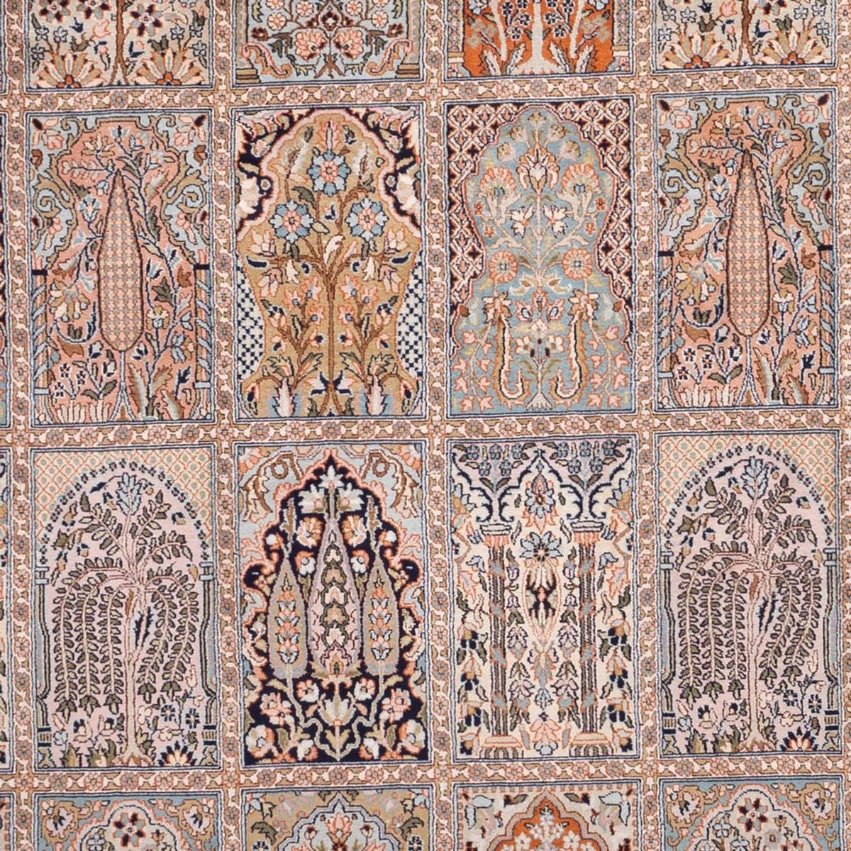 Jedwabny dywan - Kashmir Silk - 317 x 221 cm - ciemny beż